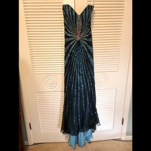 Alyce Designs floor length beaded gown
